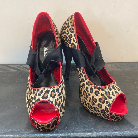Bettie Page Shoes - BETTIE PAGE LEOPARD HEELS